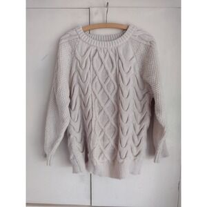 Vtg Fisherman Cable Knit Sweater Sz M L Grandpa Gilmore Normcore Handmade